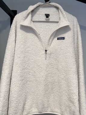 Patagonia Womens White Sherpa Half-Zip Pullover